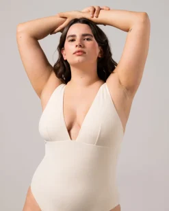 Plunge Swimsuit Cream White<UNDERSTATEMENT New
