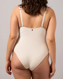 Plunge Swimsuit Cream White<UNDERSTATEMENT New