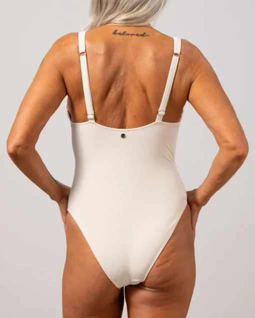 Plunge Swimsuit Cream White<UNDERSTATEMENT New