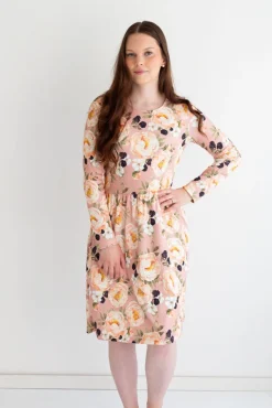 Pocketed Dress Aprikoosin Kukka Pink<Melli EcoDesign Fashion