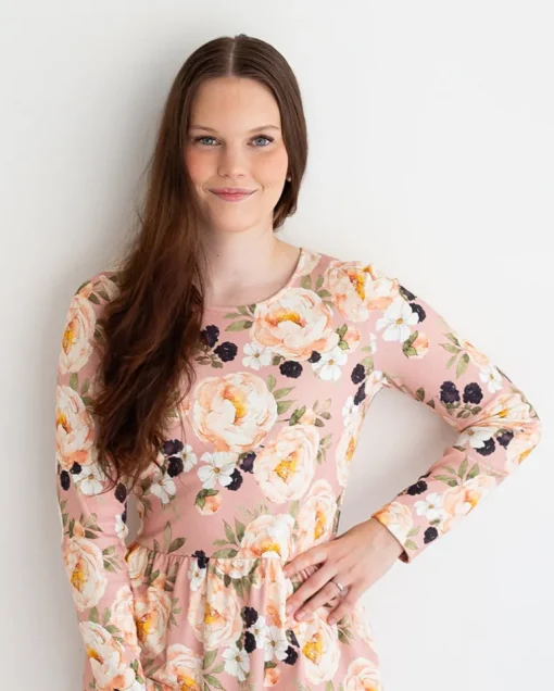 Pocketed Dress Aprikoosin Kukka Pink<Melli EcoDesign Fashion