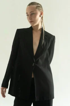 Polunochnik Takki Avoimella Selällä Musta<KM by LANGE Fashion