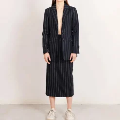 Prime Midi Length Pencil Skirt Pinstripe<Studio Heijne Cheap