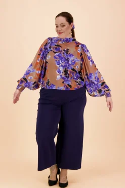 Puff Blouse Iris Brown/Purple<KAIKO Clearance