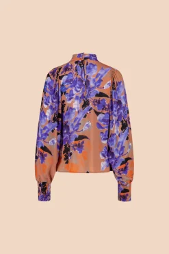 Puff Blouse Iris Brown/Purple<KAIKO Clearance