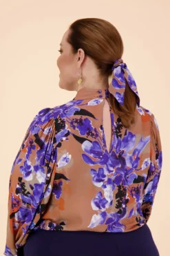 Puff Blouse Iris Brown/Purple<KAIKO Clearance