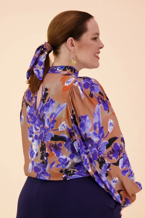Puff Blouse Iris Brown/Purple<KAIKO Clearance