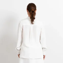 Puff Sleeve Silk Crepe Shirt<Studio Heijne Hot