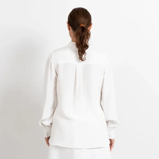 Puff Sleeve Silk Crepe Shirt<Studio Heijne Hot