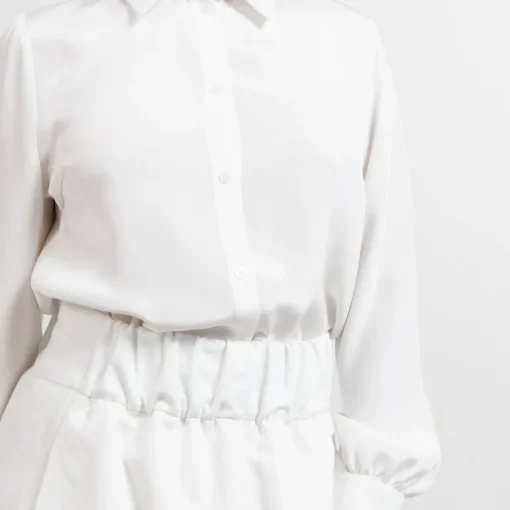 Puff Sleeve Silk Crepe Shirt<Studio Heijne Hot