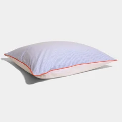 Puuvilla Percale Stripe tyynyliina Sininen Raita Oranssi Piping<HOMEHAGEN Flash Sale