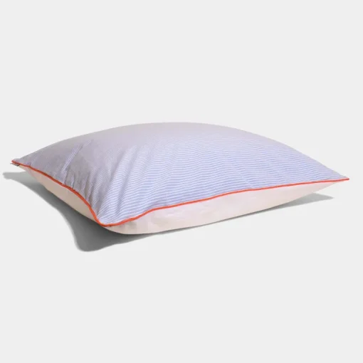Puuvilla Percale Stripe tyynyliina Sininen Raita Oranssi Piping<HOMEHAGEN Flash Sale