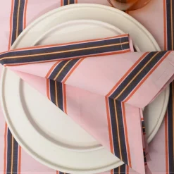 Puuvillaiset Lautasliinat Vaaleanpunainen Raita<HOMEHAGEN Shop