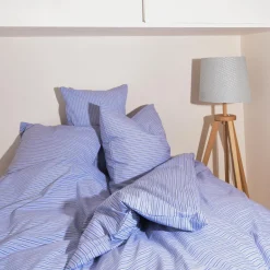Puuvillaperkaalipussilakanasetti Sininen Raita<HOMEHAGEN Hot