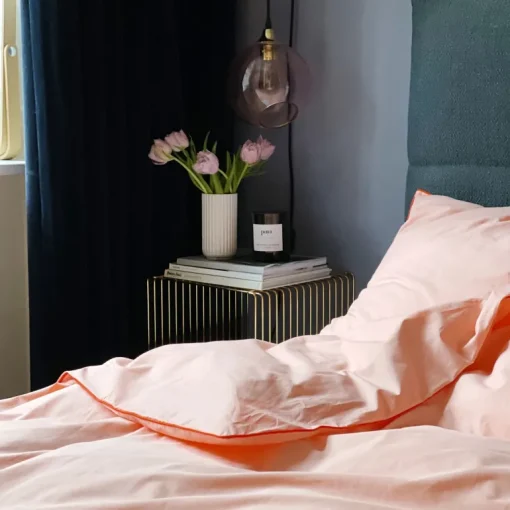 Puuvillaperkaalipussilakanasetti Vaaleanpunainen<HOMEHAGEN Hot