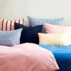 Puuvillaperkaalipussilakanasetti Vaaleanpunainen Raita<HOMEHAGEN Best