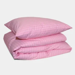 Puuvillaperkaalipussilakanasetti Vaaleanpunainen Raita<HOMEHAGEN Best
