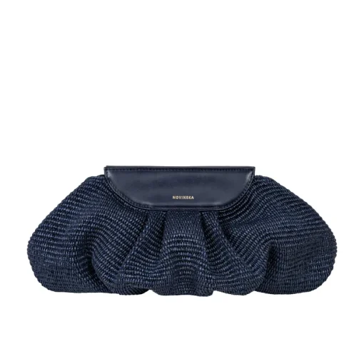 Raffia Cloud Bag Blue<NOVINSKA Cheap