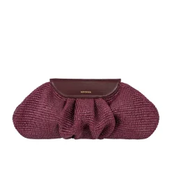 Raffia Cloud Bag Burgundy Red<NOVINSKA Fashion