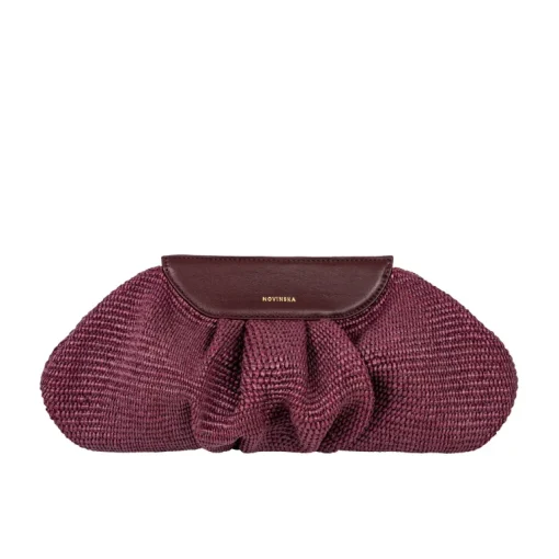 Raffia Cloud Bag Burgundy Red<NOVINSKA Fashion