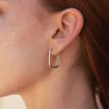 Rectangular Earrings Silver<JOIA Shop