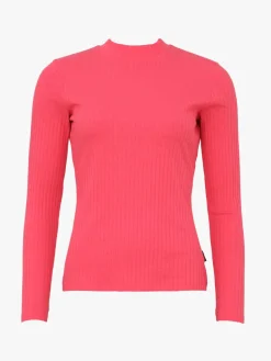 Renata Long Sleeve Top Coral Pink Ribbi<Aarrelabel Store