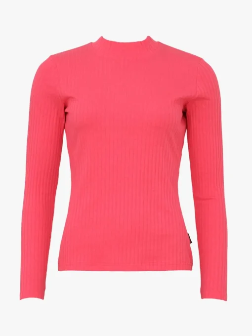 Renata Long Sleeve Top Coral Pink Ribbi<Aarrelabel Store