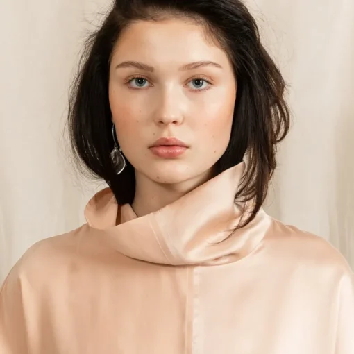 Revolution Cowl Neck Silk Blouse Pink<Studio Heijne Hot