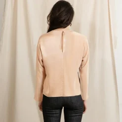 Revolution Round Neck Silk Blouse Pink<Studio Heijne Shop