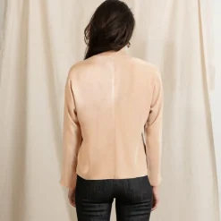 Revolution V-neck Silk Blouse Pink<Studio Heijne Fashion