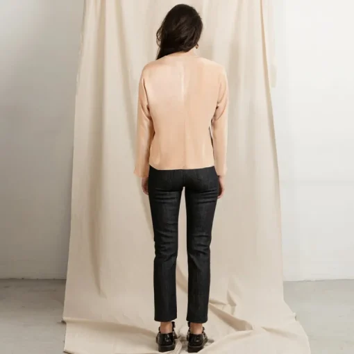 Revolution V-neck Silk Blouse Pink<Studio Heijne Fashion