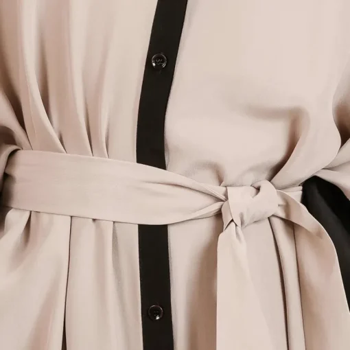 Riviera Silkki Kaftaanimekko Beige ja Musta<Studio Heijne Online