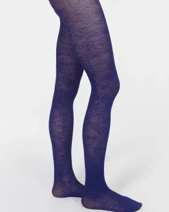 Rodebjer Callie Swirl Tights Ink Blue<Swedish Stockings Cheap
