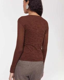 Rodebjer Henna Swirl Top Dark Brown<Swedish Stockings Fashion