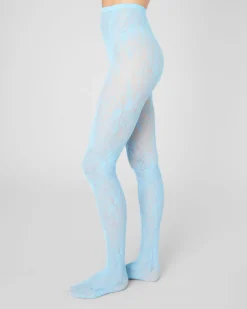 Rosa Lace Tights Sky Blue<Swedish Stockings Best Sale