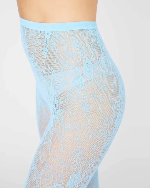 Rosa Lace Tights Sky Blue<Swedish Stockings Best Sale