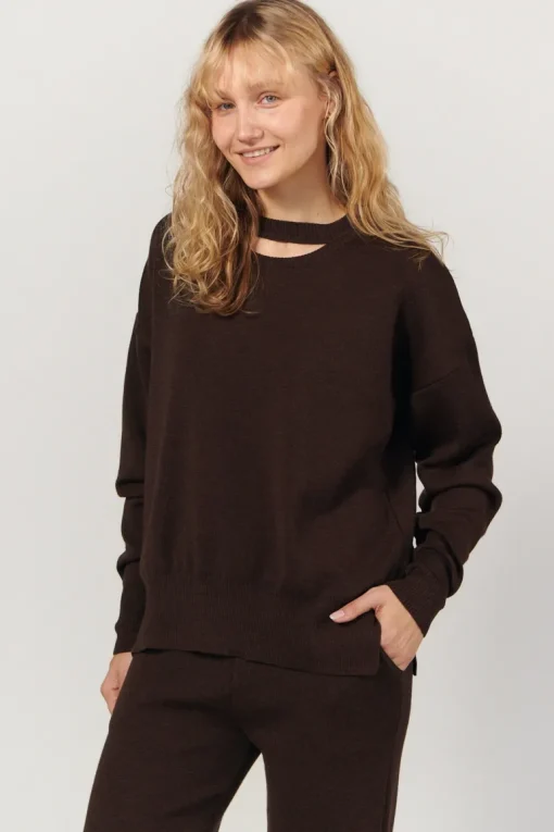 Rotondo Merino Jumper Chocolate<Salanida Clearance