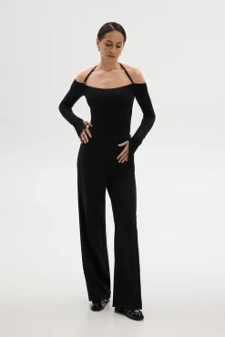 Lyocell Zip Trousers Black<Saint Body Cheap