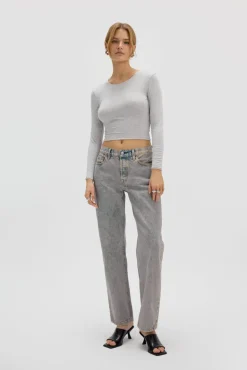 Neulottu Crop Top Harmaa Meleerattu<Saint Body Store