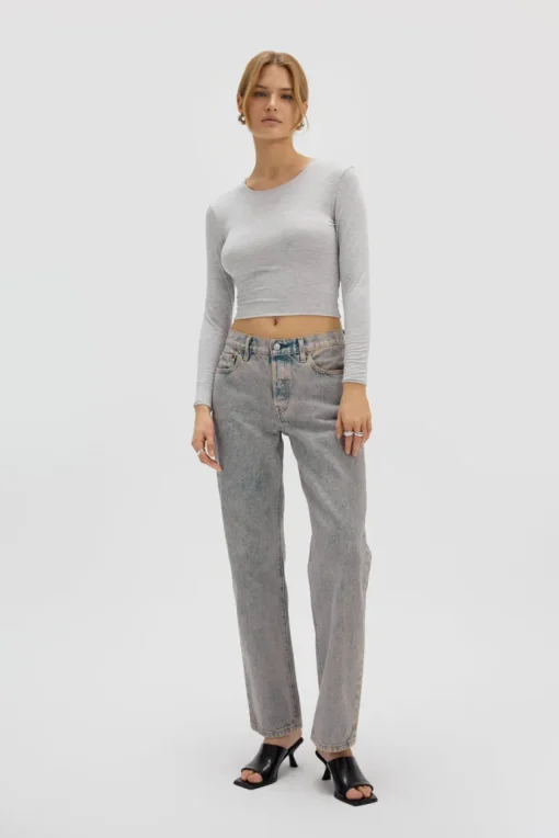 Neulottu Crop Top Harmaa Meleerattu<Saint Body Store