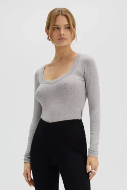 Pitkähihainen Paita Harmaa<Saint Body Flash Sale