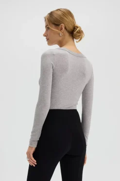 Pitkähihainen Paita Harmaa<Saint Body Flash Sale