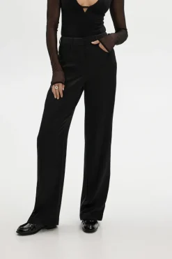 Satin Zip Trousers Black<Saint Body Flash Sale