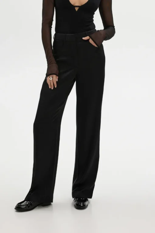 Satin Zip Trousers Black<Saint Body Flash Sale