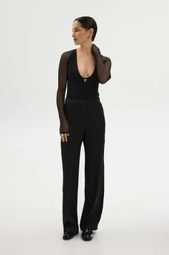 Satin Zip Trousers Black<Saint Body Flash Sale