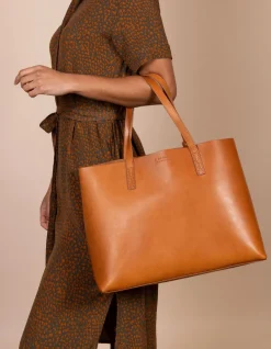 Sam Classic Leather Shopper Bag Cognac<O My Bag Best Sale
