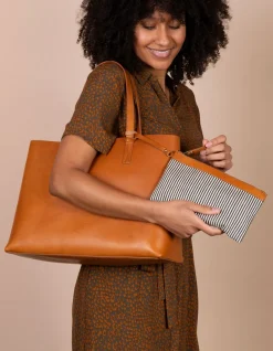 Sam Classic Leather Shopper Bag Cognac<O My Bag Best Sale