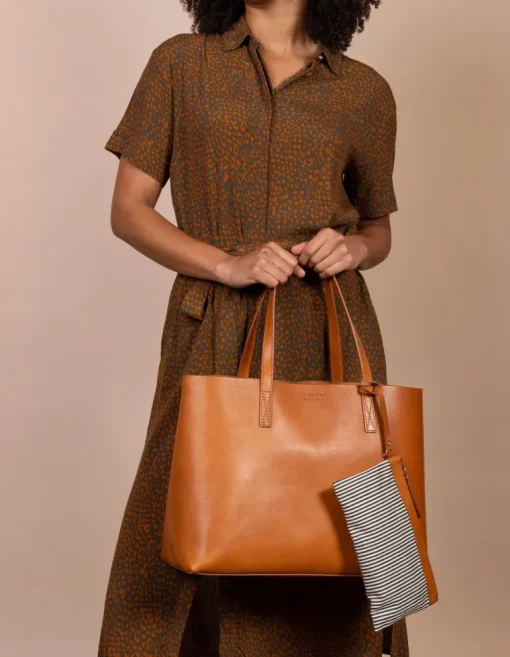 Sam Classic Leather Shopper Bag Cognac<O My Bag Best Sale