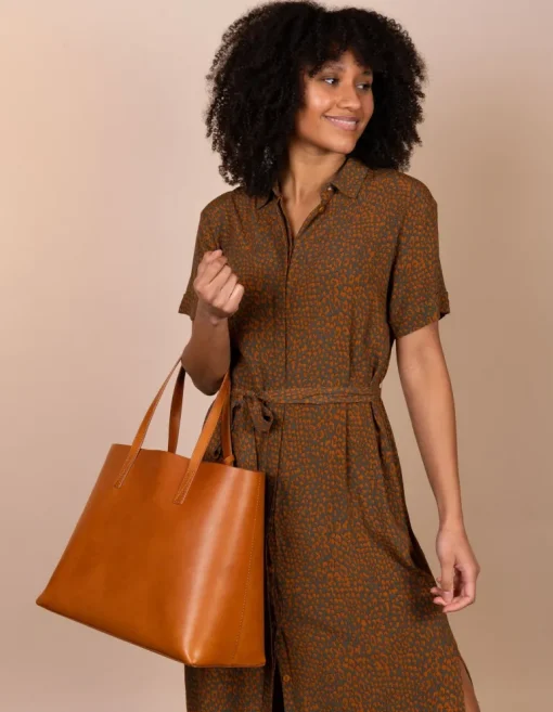 Sam Classic Leather Shopper Bag Cognac<O My Bag Best Sale