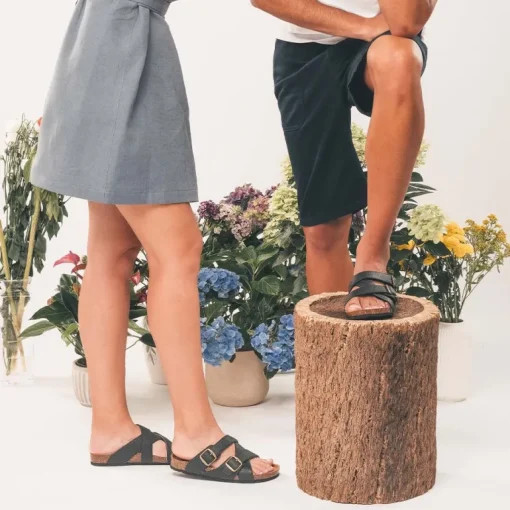 Samet Sandaalit Musta<NAE Vegan Shoes Fashion